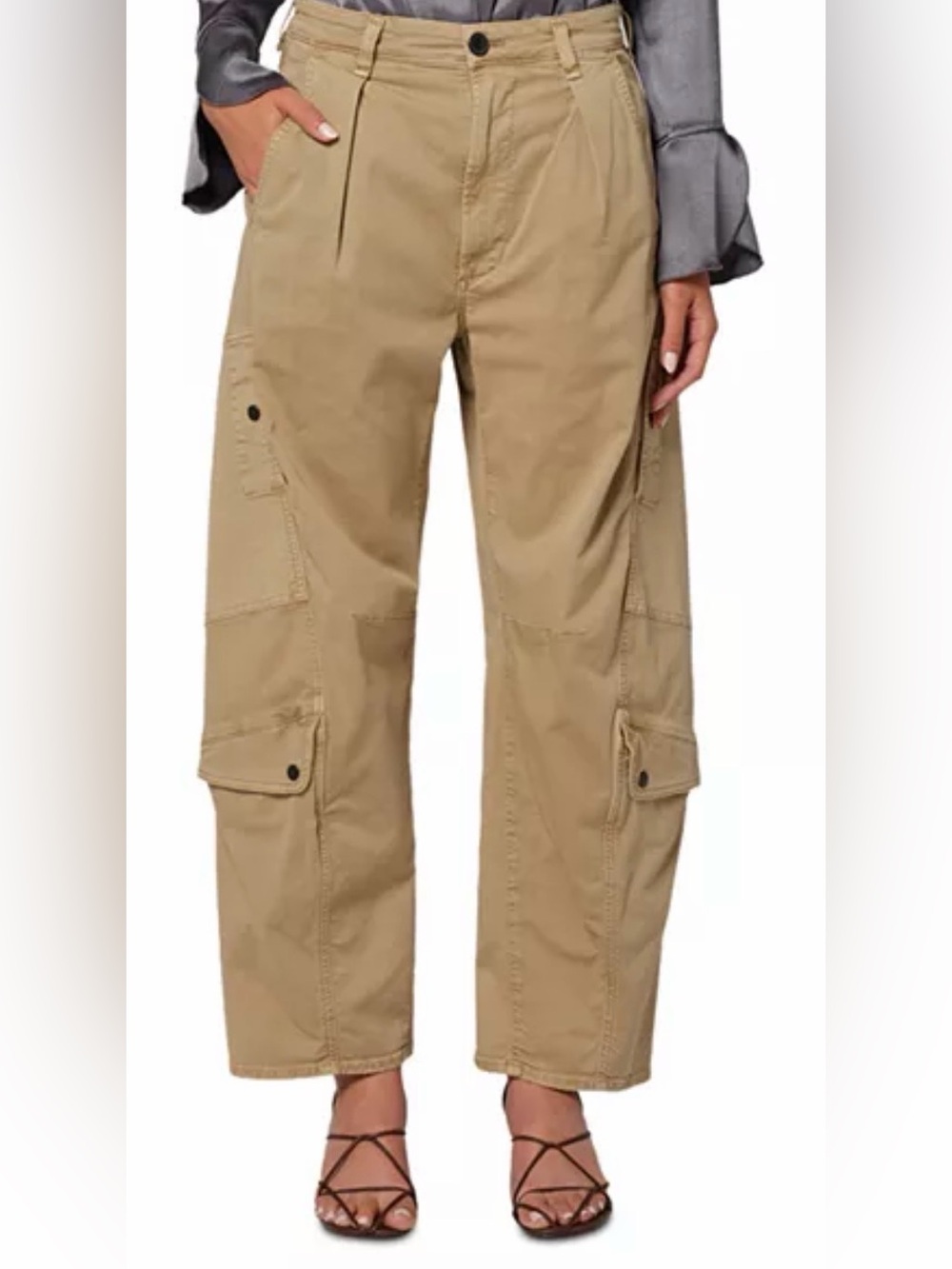 Citizens of Humanity Flight Cargo Barrel Leg Pants in tan